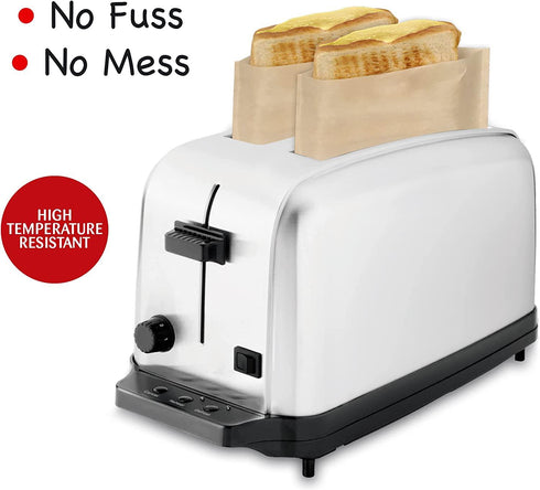 Reusable Sandwich Bags - Non-Stick Toastie Pockets for Lunch