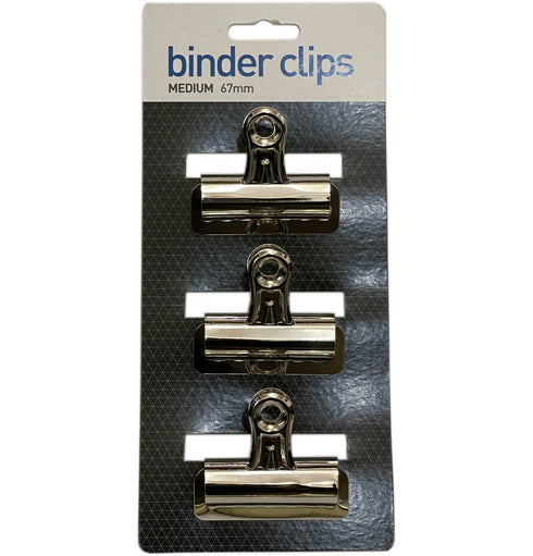 Metal Binder Clips 67mm - Set of 3 Medium C712 Clips