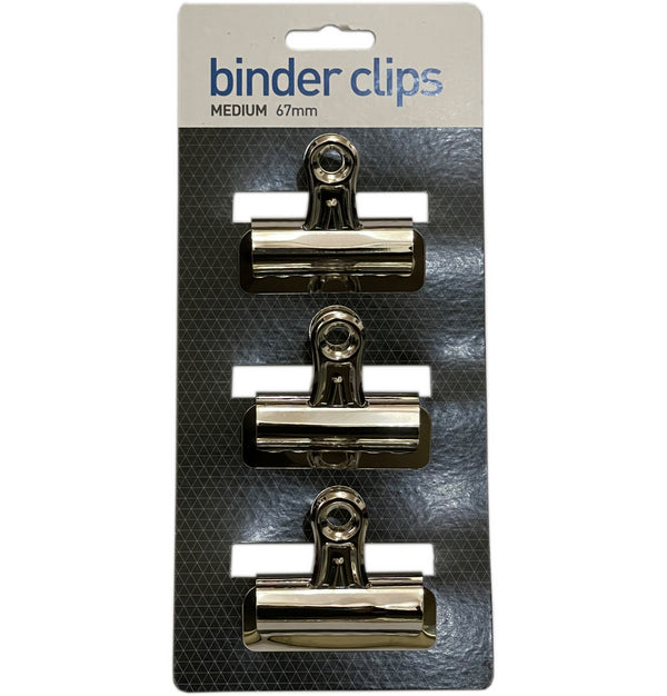 Metal Binder Clips 67mm - Set of 3 Medium C712 Clips
