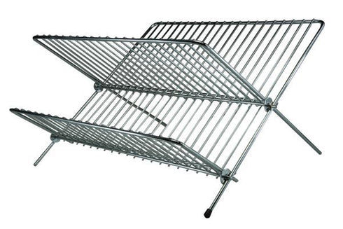 Chrome Dish Drainer - Compact Folding Design for 21 Plates | AP2684