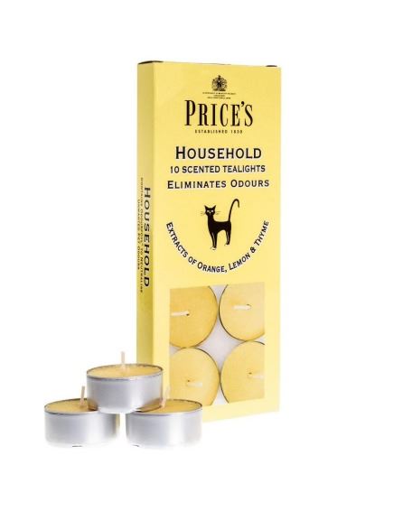 PRICES HOUSEHOLD TEALIGHT CANDLES 4HRS 10/PK. FR251016