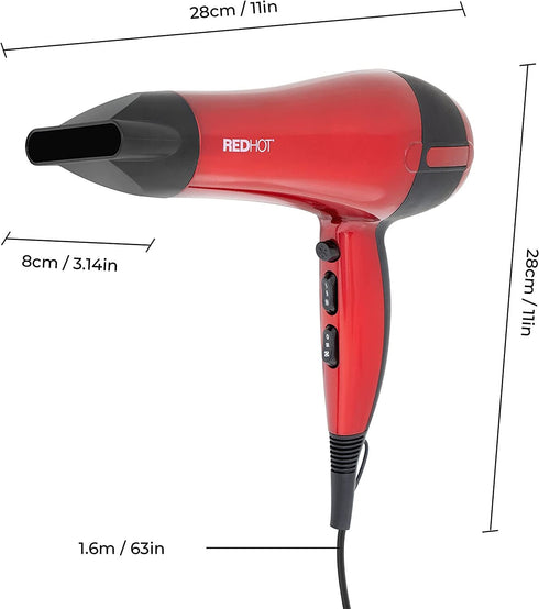 REDHOT ULTRA 2200 PROFESSIONAL HAIR DRYER. BML37060