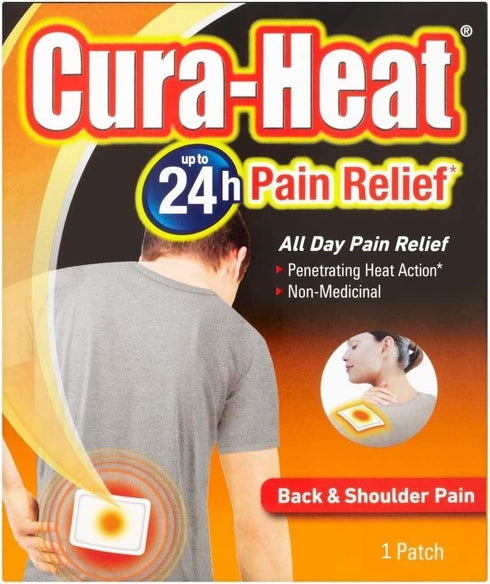 CURA HEAT BACK & SHOULDER PAIN RELIEF HEAT PATCH. 8372724