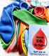 10 HAPPY 50TH BIRTHDAY MULTICOLOUR BALLOONS. BO150
