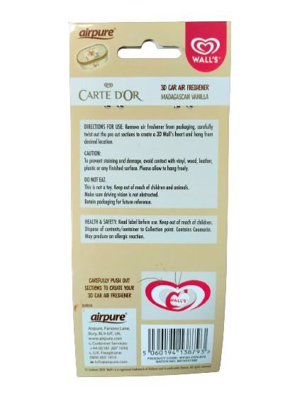 Car Air Freshener Vanilla - AIRPURE WALLS 3D Effect
