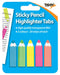 Neon Highlighter Tabs - TIGER 100 Sticky Pencil Highlight Tabs T301469