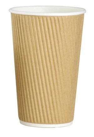 Ripple Wall Cups - Brown Kraft 16oz Hot Drink Cup 10441.16