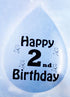 10 HAPPY 2ND BIRTHDAY MULTICOLOUR BALLOONS. BO102