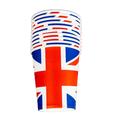 SHATCHI UNION JACK PARTY PAPER CUPS 10/PK. 117720
