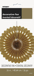 Gold Tissue Paper Fan Decoration 40cm - Elegant Party Decor