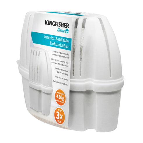 KINGFISHER INTERIOR REFILLABLE DEHUMIDIFER 1 LITTER WITH 450 POUCH. DHS2