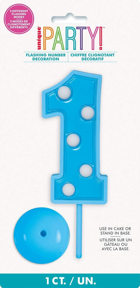 Flashing Cake Topper - Blue Polka Dots No.1 | UNI37041
