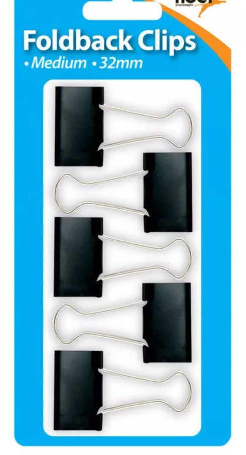 Foldback Clips 32mm - Medium Tiger Pack of 5 | T302005