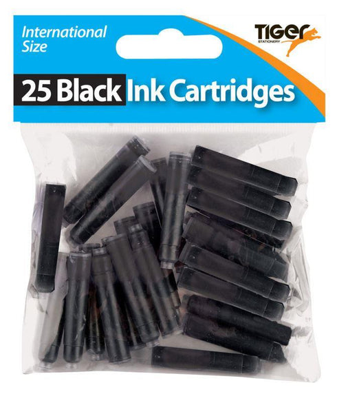 Fountain Pen Cartridges - TIGER 25 Universal Black Ink