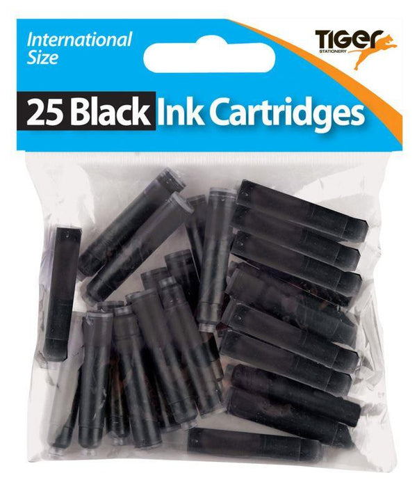 Fountain Pen Cartridges - TIGER 25 Universal Black Ink