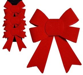 3 VELOUR BOWS RED 13 CENTIMETRE. 55260