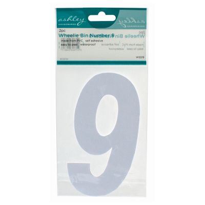 Wheelie Bin Stickers - ASHLEY NO. 9 NUMBER 2/PK WS519