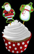48 PIECE CHRISTMAS CUPCAKE CASE PICKS SANTA SNOWMAN. 54179