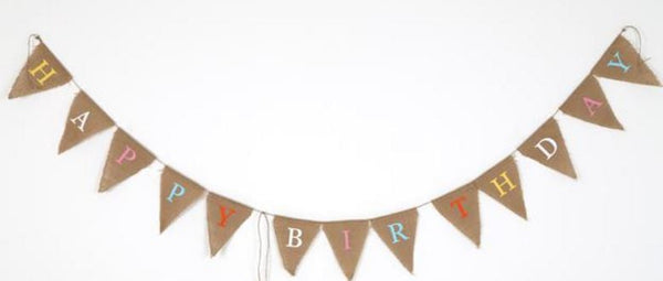 HESSIAN HAPPY BIRTHDAY BUNTING. TX0817