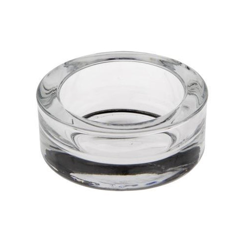 TEA LIGHT CANDLE HOLDER GLASS CRYSTAL CLEAR ROUND. 82316