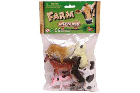 Farm Animal Toys - 6 PCS Set in PVC Bag TY9865