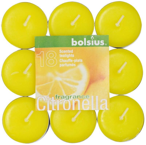 BOLSIUS TEALIGHT SCENTED CITRONELLA CANDLE PK OF 18. 103826948332