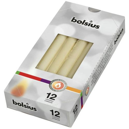 Ivory Tapered Candles - BOLUSIS Wrapped 12 Pack 103600356805