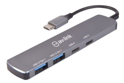 USB-C Hub - AV LINK 4-Port Ultra-Slim 3.2 Type-C 500.105UK
