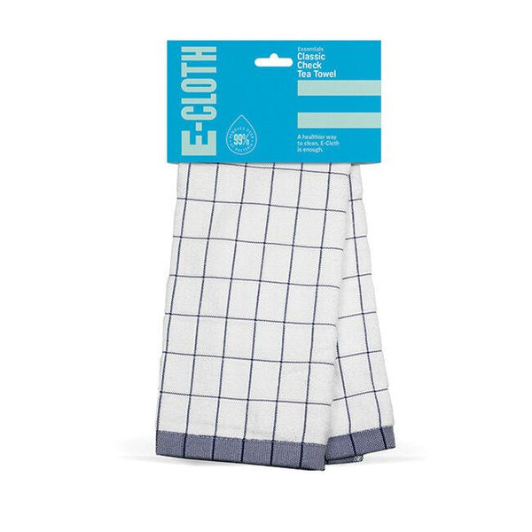 Classic Check Tea Towel - E-Cloth E-Towel in Blue | TBC