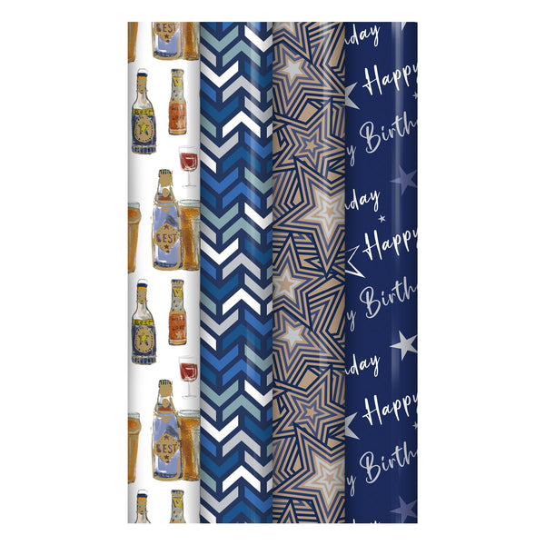 EUROWRAP MALE GIFT WRAP 3 MTR X 70CM. 35585-GWC