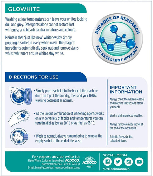 Glowhite Stain Remover - DR BECKMANN GLOWHITE 5x40g Pack