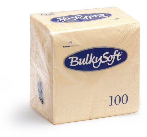 BULKY SOFT 2PLY 4 FOLD NAPKINS 33CM X 33CM 100/PK - CREME. 32160