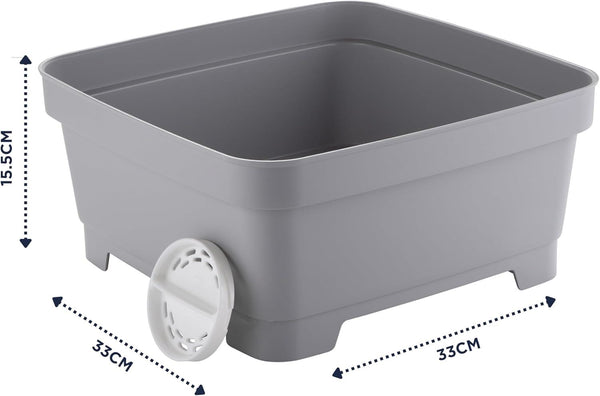 MINKY WASHING UP BOWL WITH SINK PLUG STRAINER SQUARE GREY 11L. VC10000106