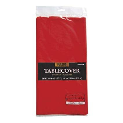 Plastic Tablecovers - Caroline Apple Red Rectangle 54x108cm