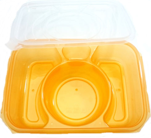 ASSORTED COLOUR RECTANGLE FOOD SERVER 4 COMPARTMENT. 915695