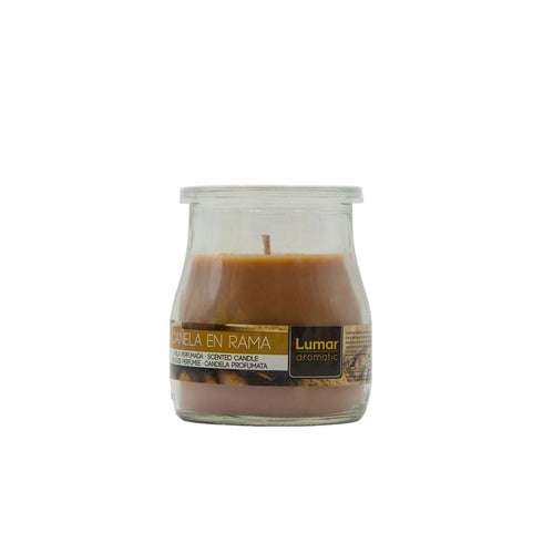 LUMAR AROMATIC CINNAMON SCENTED YOGURT GLASS CANDLE JAR 100GM 24HRS. PS109019