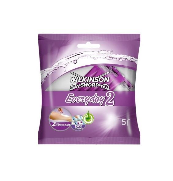 WILKINSON SWORD EVERYDAY 2 WOMENS DISPOSABLE RAZORS 5/PK. WE2L