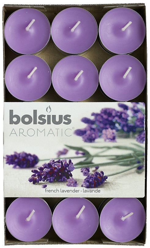 BOLSIUS SCENTED TEALIGHT CANDLES 4HR 30/PK - LAVENDER. CN5409