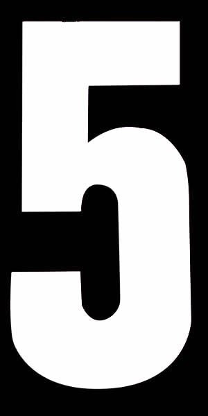 Wheelie Bin Number Sticker - High Visibility No.5 | ROWAN