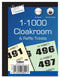 Raffle Tickets 1-1000 - Numbered Cloakroom and Event Tickets TA8001