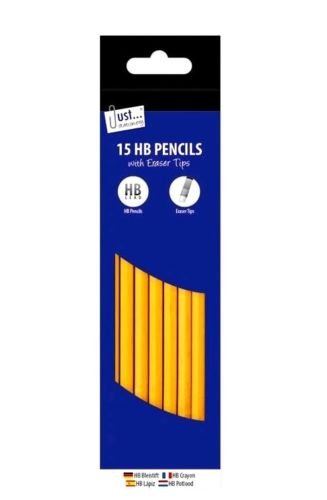 HB Pencils Eraser Tops 15 Packs - TA5631 High-Quality Writing Tools