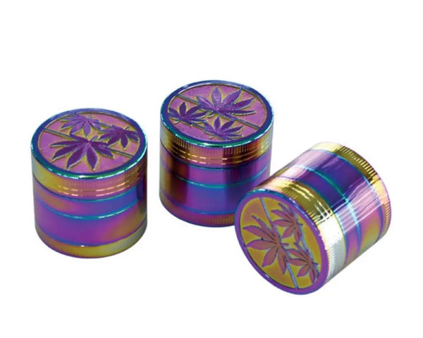 Magnetic Herb Grinder - Compact LEAF DESIGN METAL GSDHX004XC