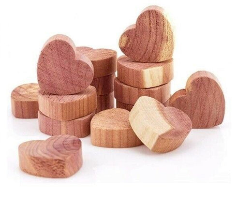 Cedar Moth Repellent - APOLLO Cedar Wood Hearts 24 Pcs AP8900