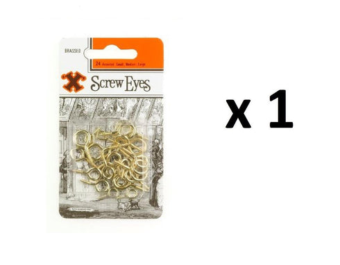 Brassed Screw Eyes - SHAW X Assorted Sizes FS12842