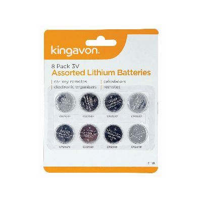 Lithium Batteries Pack - KINGAVON 3V Assorted 8/PK BB-BT131
