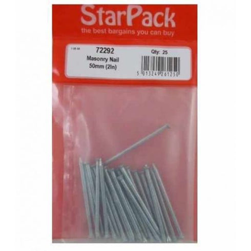 Masonry Nails 50mm - Durable STAR PACK 20 Nails for Construction