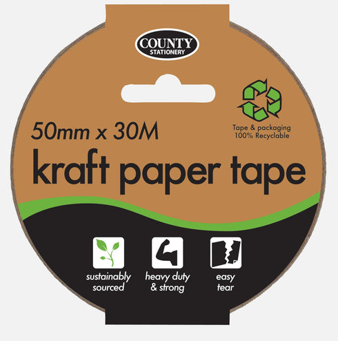 Kraft Packaging Tape - COUNTY Brown 50mm x 30m C416