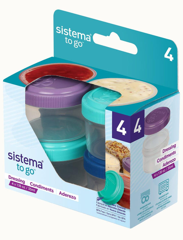 4 PCS SISTEMA DRESSING POTS TO GO CONTAINERS 35ML. 21470-53C