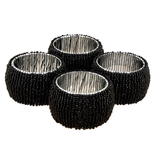 BLACK NAPKINS RING 4 PK. KI6746B