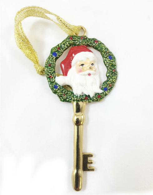 DELUXE FATHER CHRISTMAS SANTA MAGIC FRONT DOOR PEWTER KEY 5075. JD3441